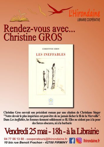 Rendez-vous avec... Christine Gros - Librairie L'Hirondaine Firminy - mai 2018
