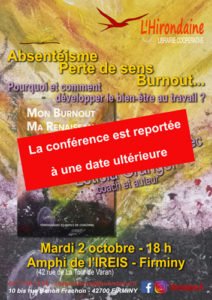 Soirée théma : Burnout - IREIS - Librairie L'hirondaine Firminy juin 2018