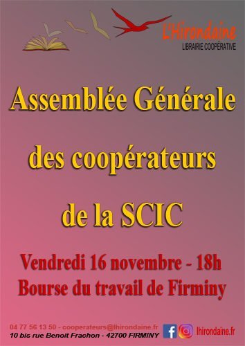 Assemblée Générale - Librairie L'hirondaine Firminy novembre 2018