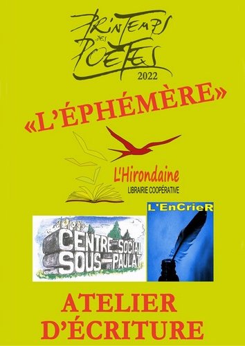 librairie-lhirondaine-Firminy- Affiche- Printemps des Poètes 2022-Atelier écriture