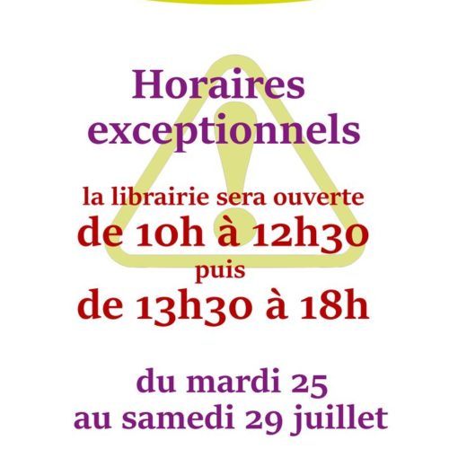 librairie hirondaine firminy horaires d'été