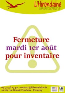 librairie hirondaine firminy fermeture inventaire