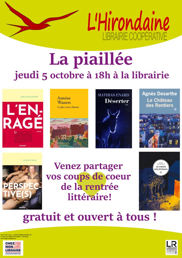 librairie l'hirondaine coopérative firminy rdv piaillee 