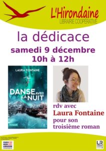 Librairie-L'Hirondaine-Firminy-Affiche-dédicace-Laura Fontaine- 9 décembre