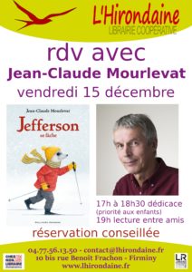 Librairie-hirondaine-Firminy-Affiche-dédicace-Jean Claude Mourlevat- 15 décembre 2023
