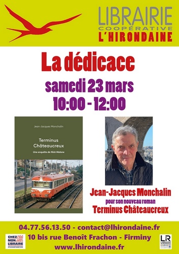 Librairie-L'Hirondaine-Firminy-AfficheDédicaceMonchalin- 20240323-
