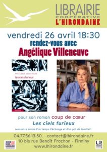 Librairie-L'Hirondaine-Firminy- Rendez-vous avec...-Angelique Villeneuve-