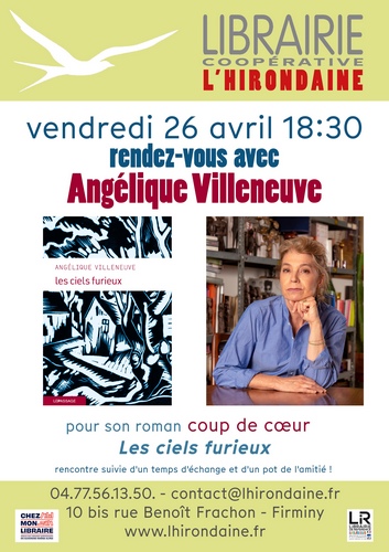 Librairie-L'Hirondaine-Firminy- Rendez-vous avec...-Angelique Villeneuve-