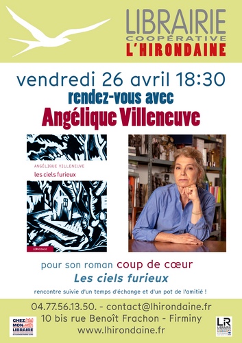 Librairie-L'Hirondaine-Firminy- Rendez-vous avec...-Angelique Villeneuve-