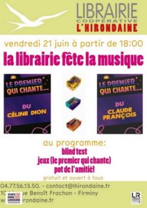 Librairie-L'Hirondaine-Firminy-fêtedelamusique-2024-affiche