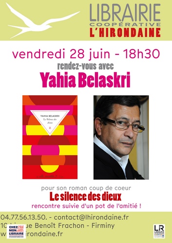 Librairie-L'Hirondaine-Firminy-RV avec- YahiaBelaskri- juin2024-affiche